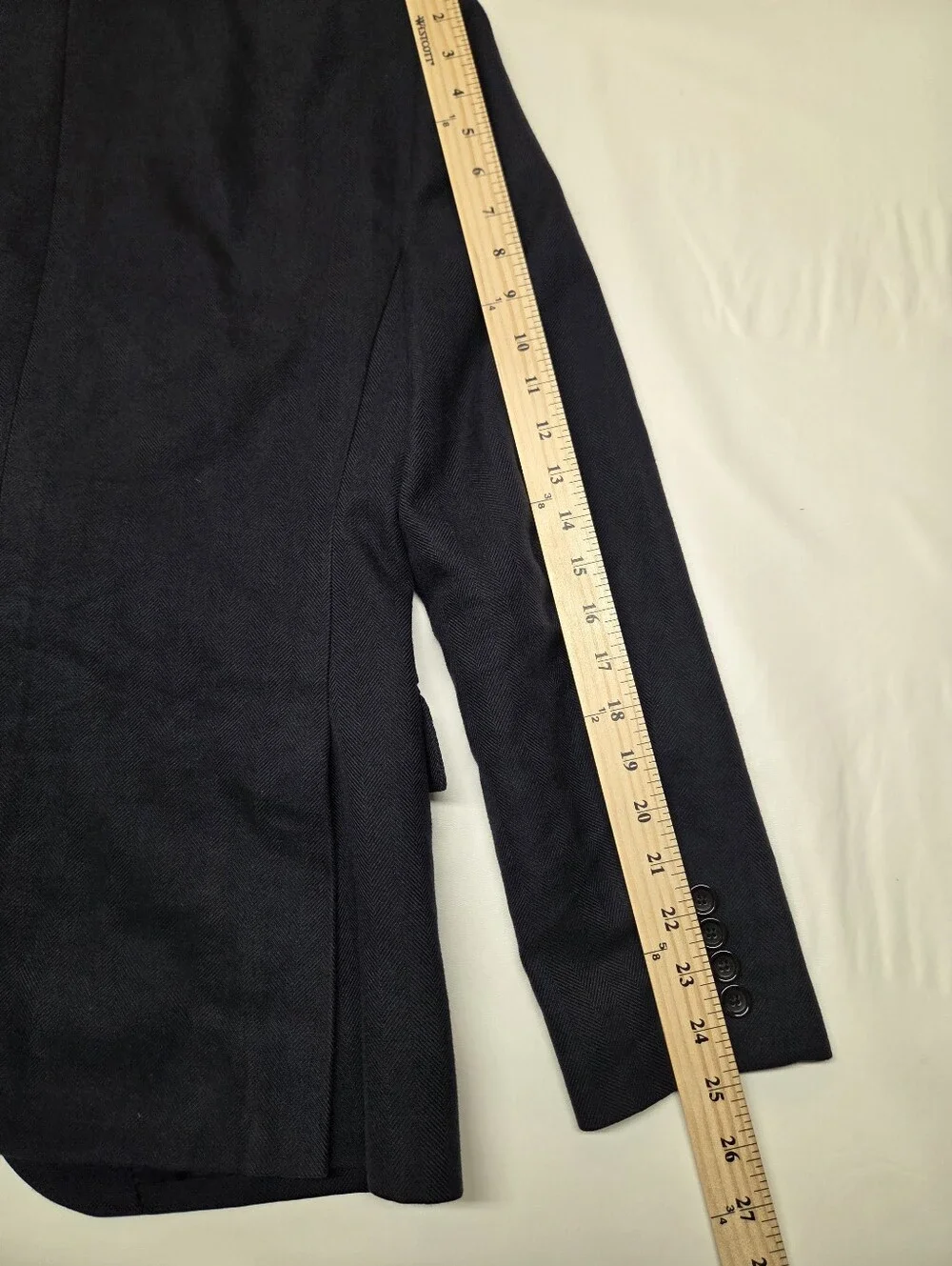 J.Crew Ludlow Navy Herringbone Sport Coat Mens 38R Ormezzano Pima Cotton Italy
